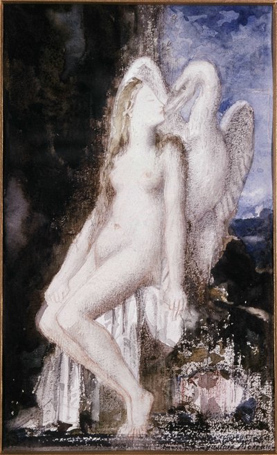 Leda i Łabędź. Rysunek Gustave