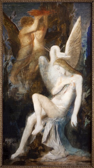 Leda i łabędź (olej na płótnie) autorstwa Gustave Moreau
