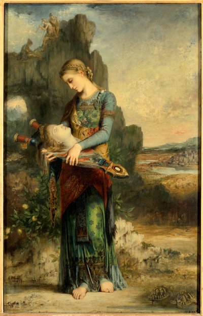 Orphee Tracka dziewczyna nosi głowę Orphee. Obraz Gustave