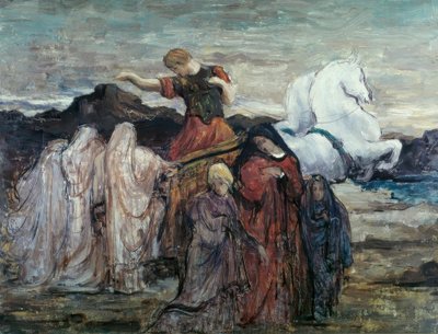 Phaeton i trzy kobiety. scena mitologiczna) autorstwa Gustave Moreau