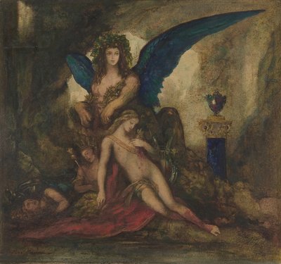 Sfinks w grocie Poeta, król i wojownik, 1840-98. autorstwa Gustave Moreau