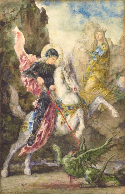 Św. Jerzy i smok, 1869 autorstwa Gustave Moreau