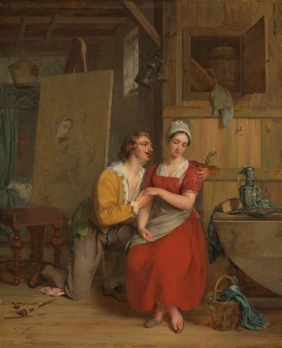 Anthony van Dyck zaloty do swojego modela autorstwa Gustave Wappers
