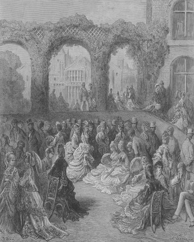 Poranek w arystokratycznym ogrodzie, Holland-House autorstwa Gustave after Dore