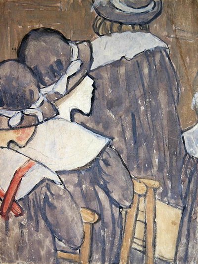 Dzieci w kościele (kolor ciała na śladach ołówka na papierze) (zob. też 130312, 281886) autorstwa Gwen John