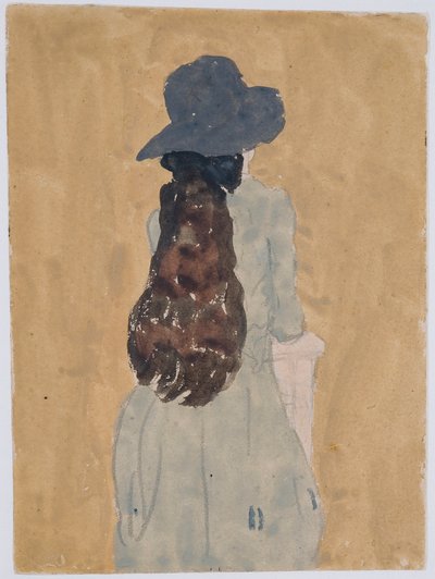 Postać w kościele (ołówek i gwasz na papierze) autorstwa Gwen John