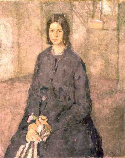 Dziewczyna trzymająca różę, ok. 1915-25 autorstwa Gwen John