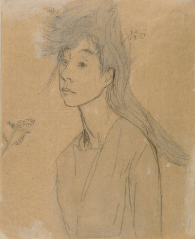 Ofelia: Portret Imagine, ok. 1910 (kreda i pranie na papierze) autorstwa Gwen John