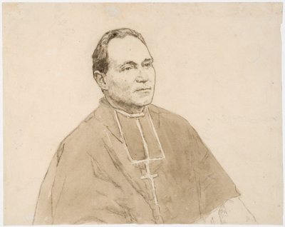 Kardinaalin muotokuva (hiili ja akvarelli paperille) kiillotusaine autorstwa Gwen John