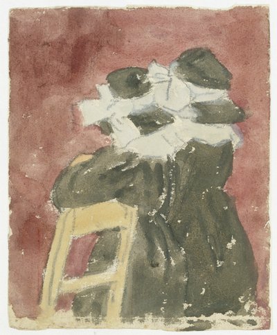 Dwie dziewczyny stojące w kościele (ołówek z akwarelą na papierze) autorstwa Gwen John