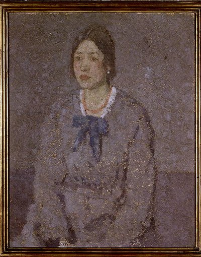 Kobieta w koralowym naszyjniku (olej na płótnie) autorstwa Gwen John