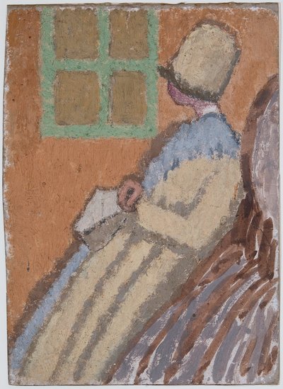 Kobieta z profilu (media mieszane na karcie) autorstwa Gwen John