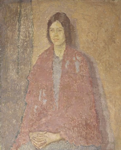 Młoda kobieta w czerwonym szalu, ok. 1912 (olej na płótnie) autorstwa Gwen John