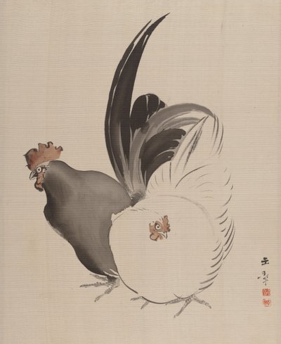 Kogut i Kura, 1887-92. autorstwa Gyokusho Kawabata