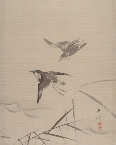Małe ptaki i bambus, 1887-92. autorstwa Gyokusho Kawabata
