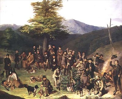 Strzelanina na wzgórzach Gerecse, 1859 autorstwa Gyorgyi Giergl Alajos