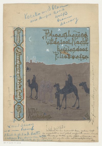 Projekt zespołu dla: Pieter Louwerse, Antologia z tysiąca i jednej nocy, 1910 autorstwa H.C. Louwerse (signed by artist)