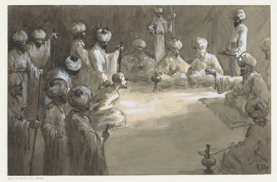 Zebranie mężczyzn autorstwa H.C. Louwerse (signed by artist)