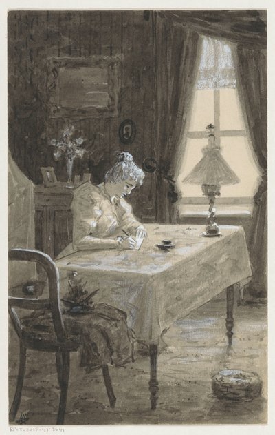 Mimi pisze list autorstwa H.C. Louwerse (signed by artist)