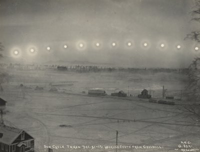 Cykl słoneczny wykonany w dniach 21-17 grudnia. Patrząc na południe od Gov. Hill, 1917. autorstwa H.G Kaiser
