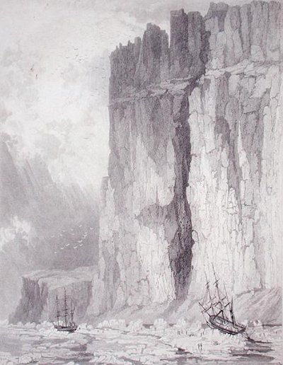 Sytuacja H.M. Statki Hecla & Fury, 1 sierpnia 1825, z „Journal of a Third Voyage for the Discovery of North West Passage z Atlantyku na Pacyfik, wykonane w latach 1824-25 na statkach HM Hecla i Fury, z próbą dotrzeć do No autorstwa H.N. (after) Head