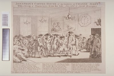 „Kawiarnia Jonathana, czyli analiza Alei Zmian” z grupą postaci z życia, 1763 autorstwa H.O. Neal