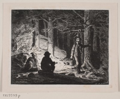 Ilustracja do „Letniej nocy w Krogskoven” autorstwa H.P. Hansen