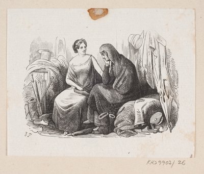 Ilustracja do „Lykkens Kalosker” w H.C. Andersen, „Baśnie i historie”, tom 1 autorstwa H.P. Hansen