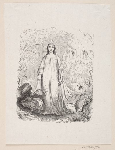 Ilustracja do „Rajskiego Ogrodu” w H.C. Andersen, „Baśnie i historie”, tom 1 autorstwa H.P. Hansen