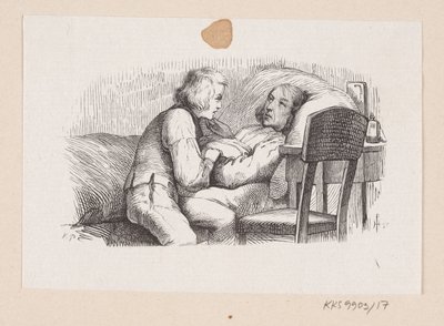 Ilustracja do „Wędrującego towarzysza” w H.C. Andersen, „Baśnie i historie”, tom 1 autorstwa H.P. Hansen