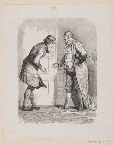 Ilustracja do „Wędrującego towarzysza” w H.C. Andersen, „Baśnie i historie”, tom 1 autorstwa H.P. Hansen