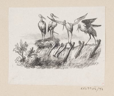 Ilustracja do „Bocianów” w H.C. Andersen, „Baśnie i historie”, tom 1 autorstwa H.P. Hansen