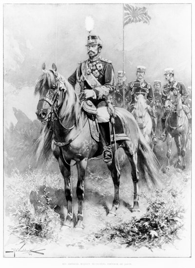 Jego Cesarska Mość Mutsuhito, Cesarz Japonii (1852-1912) z The Illustrated London News, 16 stycznia 1904 autorstwa H.W. Koekkoek