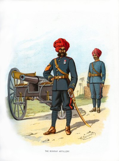 Artyleria Bombaju, ok. 1890 r. autorstwa H. Bunnett