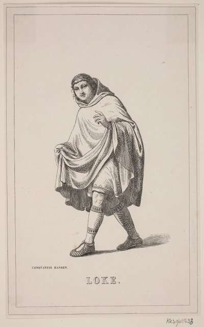 Loki. Ilustracja do Historii Danii Fabrycjusza 1, 108. autorstwa H. C. Henneberg