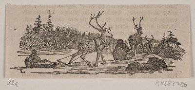 Kulig z reniferami autorstwa H. C. Henneberg