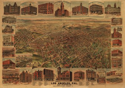 Los Angeles, Kalifornia, ludność miasta i okolic 65 000. autorstwa H.; Elliott Pu Co.; Southern California Land Co. Elliott
