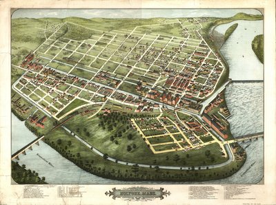 Widok z lotu ptaka na Holyoke, Mass. : 1877 autorstwa H. H. Bailey