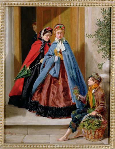 Sprzedawca kwiatów, 1862 autorstwa H. Hilt