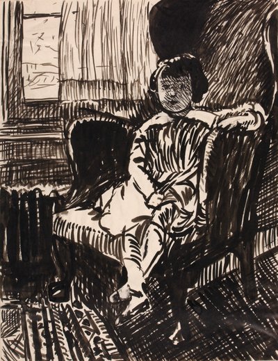 Bez tytułu (Dziewczyna siedząca na krześle) autorstwa H. Lyman Sayen