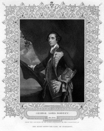 Admirał George Brydges Rodney 1719-1792, 1. baron Rodney, XIX wiek. autorstwa H. Robinson