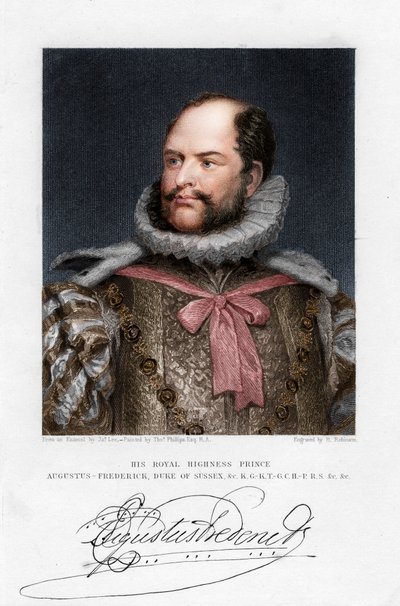 Książę August Fryderyk, książę Sussex, XIX w. autorstwa H. Robinson