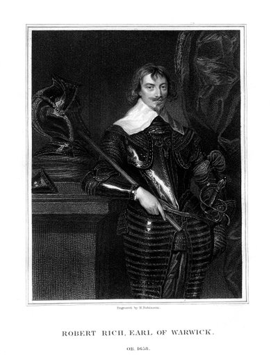 Robert Rich, 2. hrabia Warwick, angielski administrator kolonialny, 1827 autorstwa H. Robinson