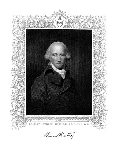 Warren Hastings, angielski administrator w Indiach, XIX wiek. autorstwa H. Robinson