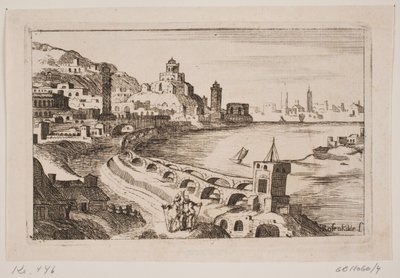 Riverside z orientalnym miastem autorstwa H. Rosenkilde