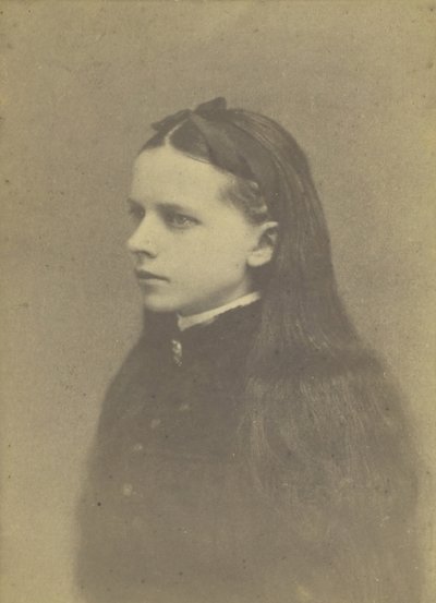 Dziewczyna bez tytułu z długimi włosami, połowa końca XIX wieku. autorstwa H. S. Heath