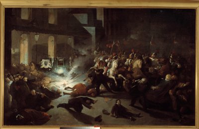Próba zabójstwa Napoleona III przez Felice Orsini w Paryżu 14 stycznia autorstwa H. Vittori Romano