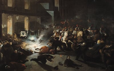 Próba zamachu na cesarza Napoleona III (1808-73) przez Felice Orsiniego (1819-59) 14 stycznia 1858 r., 1862 r. autorstwa H. Vittori Romano