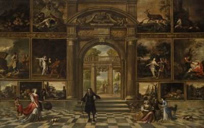 Wnętrze galerii obrazów (olej na płótnie) autorstwa H. and Ehrenberg W. van Janssens