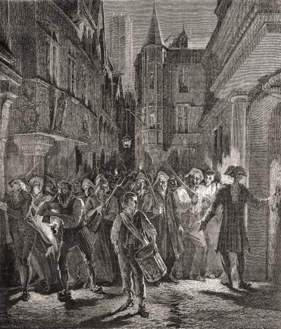 Paryż strzeżony przez ludzi, ryty Pannemaker-Ligny (grafika) autorstwa H. de la (after) Charlerie